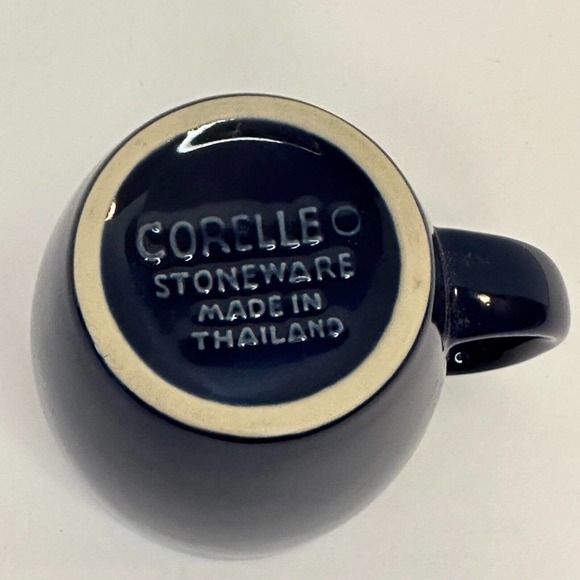 CORELLE Coordinate Stoneware Royal Deep Blue coffee Mugs set of 4 CLEAN/VINTAGE - Picture 11 of 16